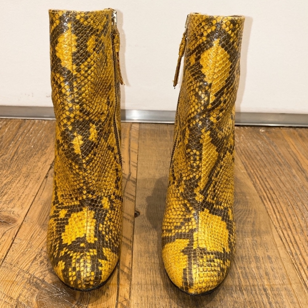 Zara Yellow Python Boot Size 38 Us 7 - image 1